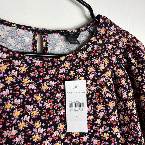Ann Taylor Pink Floral Puff Sleeve Blouse Top - Picture 2 of 10